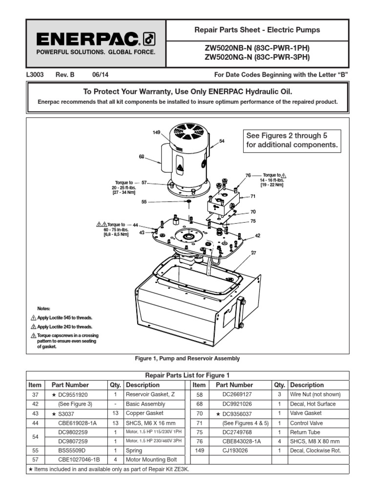 Repair Parts for Electric Pumps | PDF | Valve | Mechanical Engineering