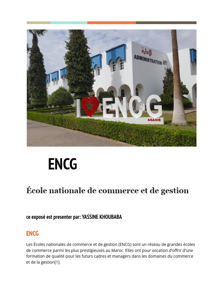 Réseau des ENCG au Maroc | PDF | Maroc | Gestion de la relation client