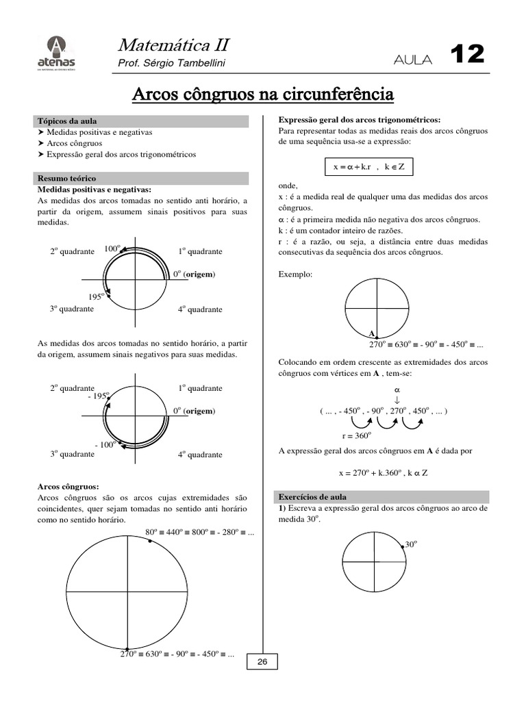 Arcos Congruentes na Circunferência | PDF | Círculo | Curva