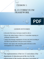 The K-12 Curriculim Framework