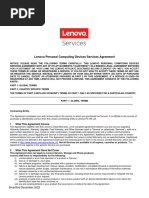 Lenovo Personal Computing Devices Services Agreement