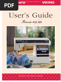 Husqvarna/Viking Freesia 415/425 Sewing Machine Instruction Manual
