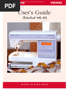 Husqvarna/Viking Interlude 435/445 Sewing Machine Instruction Manual