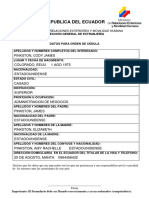 Formulario Cedula