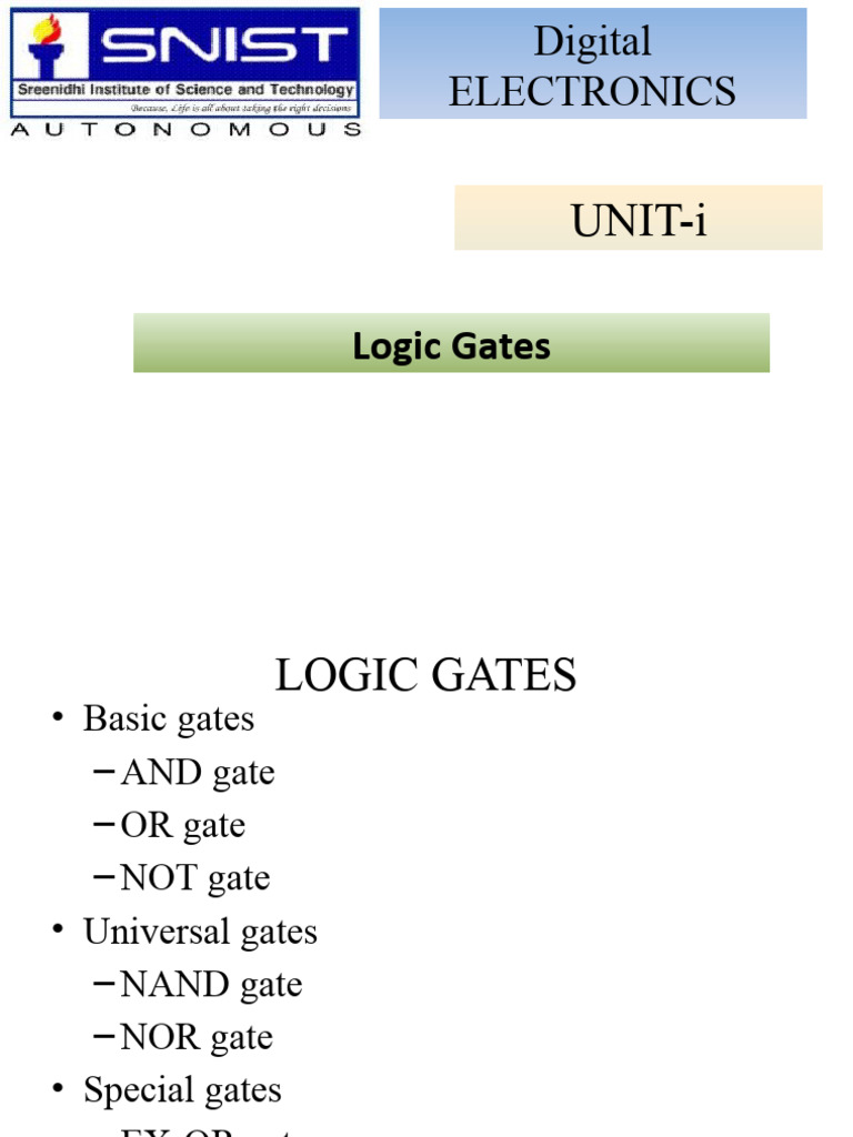 Logic Gates and Universal Gates PDF Logic Gate Electricity