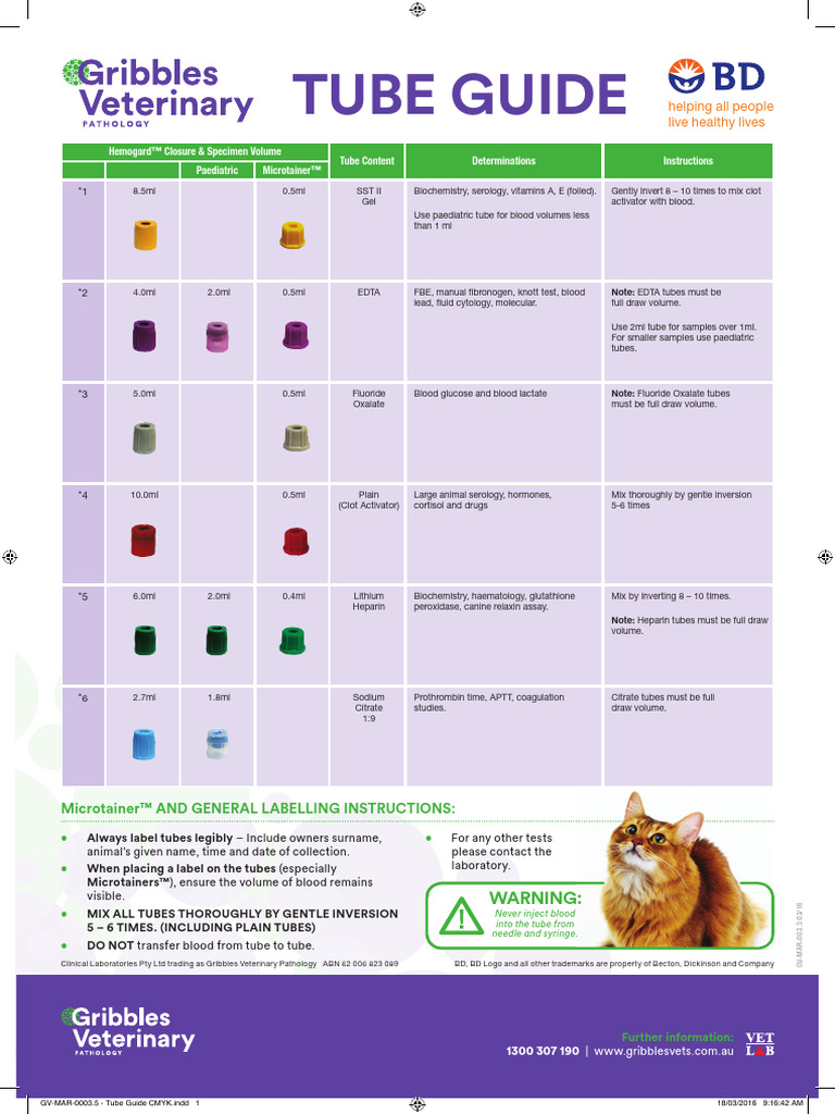 BD Tube Guide | PDF | Medical Specialties | Clinical Medicine