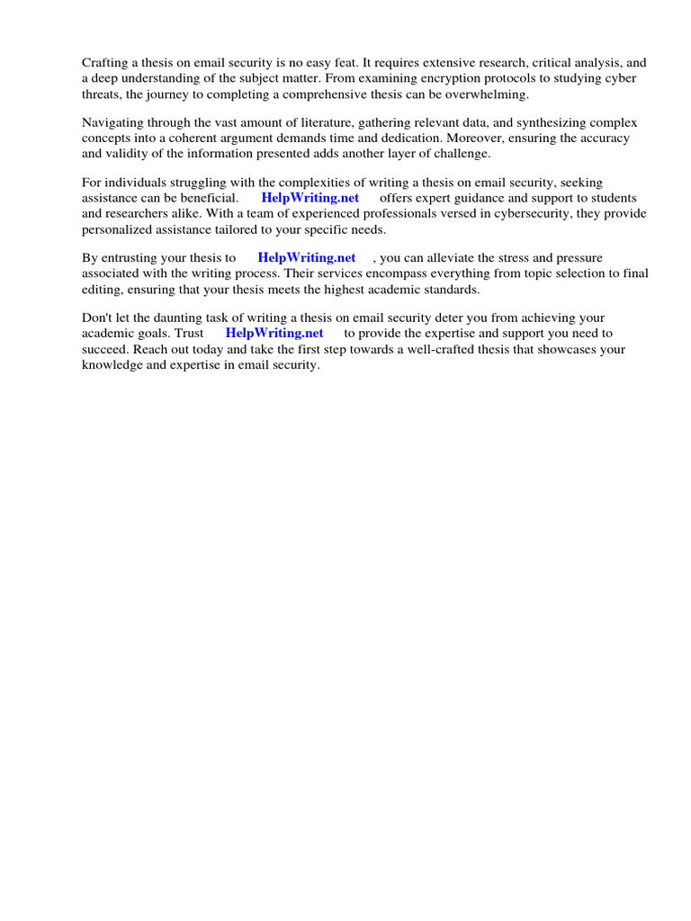 Email Security Thesis Pdf Security Computer Security