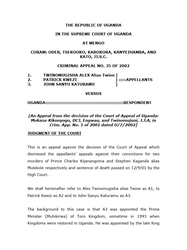 twinomugishaalexaliastwinevsuganda PDF Confession (Law