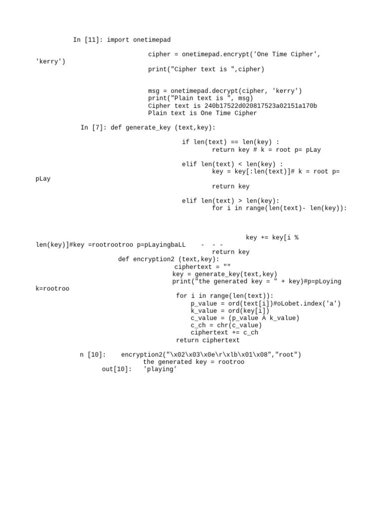 One Time Pad | PDF