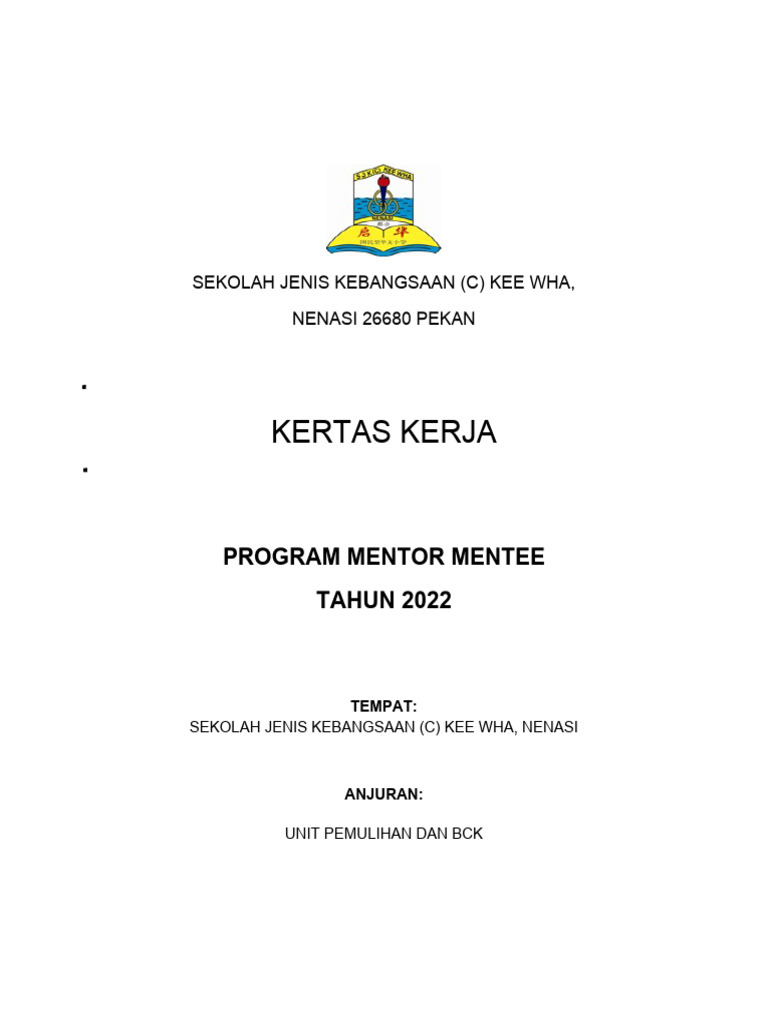 Kertas Kerja Program Mentor Mentee | PDF