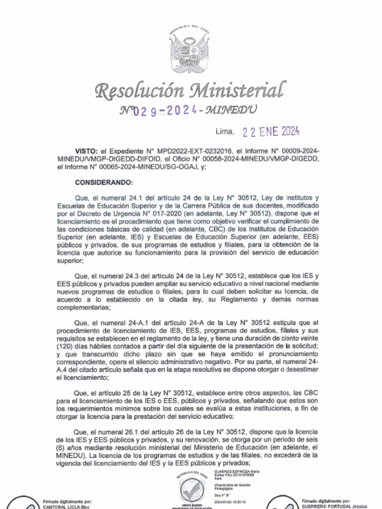 RM 029-2024-Minedu | PDF
