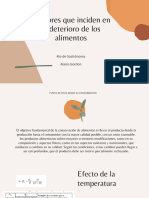 Factores Que Inciden en El Deterioro de Los Alimentos