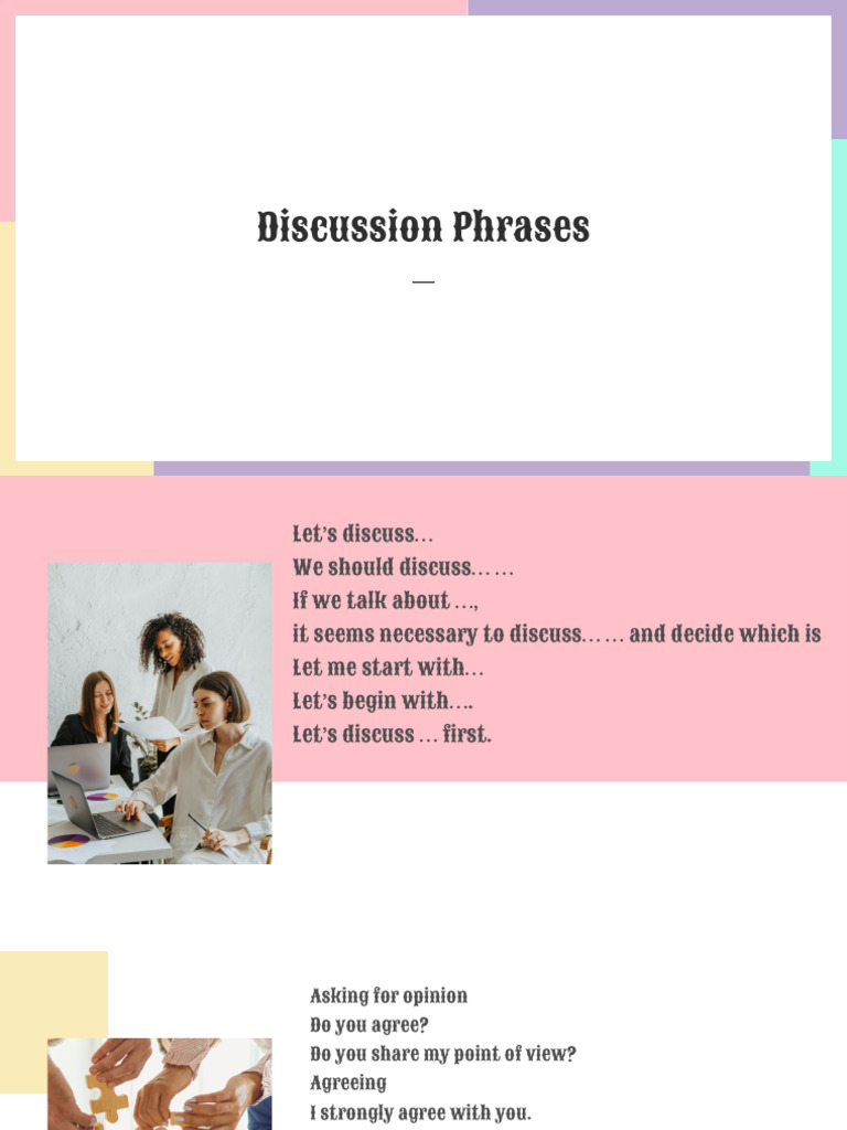 Essential Discussion Phrases Guide | PDF | Career & Growth | Language ...