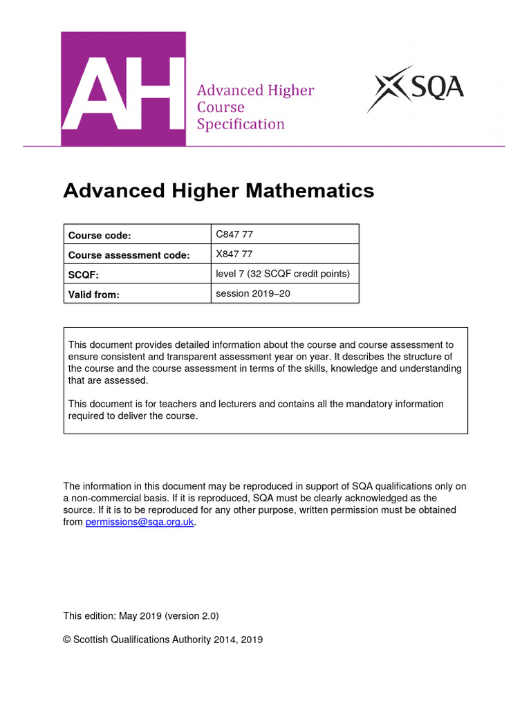 AHCourse Spec Mathematics | PDF | Matrix (Mathematics) | Complex Number