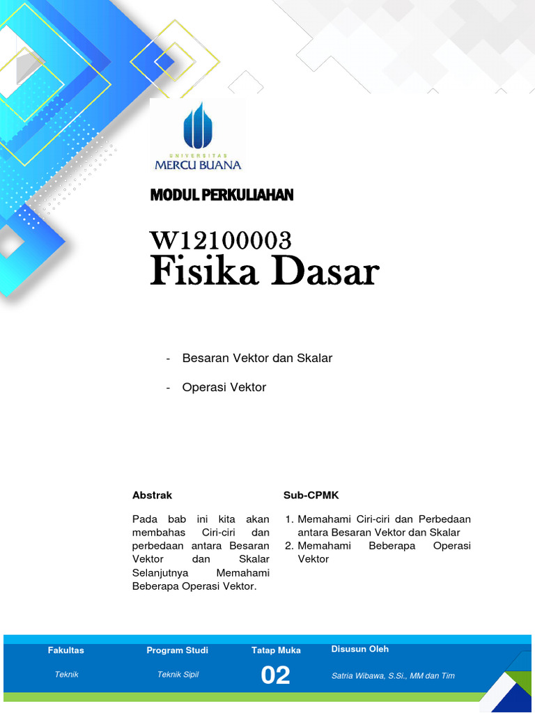 Vektor dan Skalar dalam Fisika Dasar | PDF | Metode & Bahan Ajar