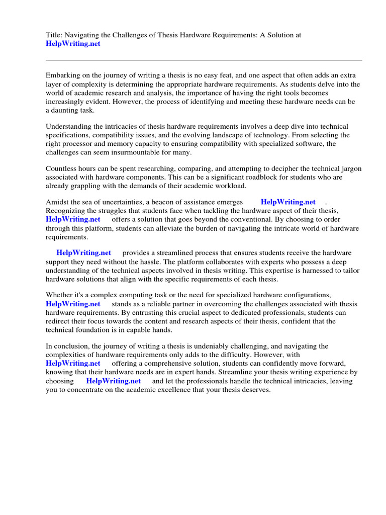 Thesis hardware requirements pdf automated teller machine php