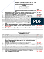 STD Xii-physics-Volume I and II Essay Question Bank From Public Question Papers