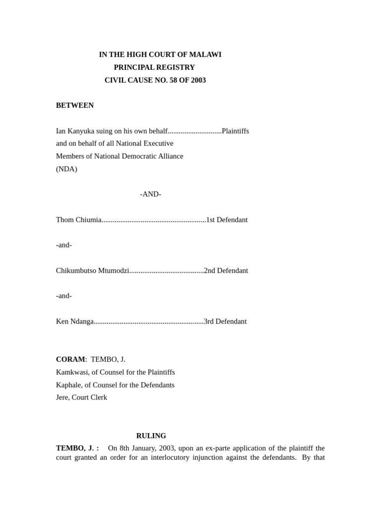 High Court Ruling on NDA Injunction Case | PDF | Equity (Law) | Laches ...