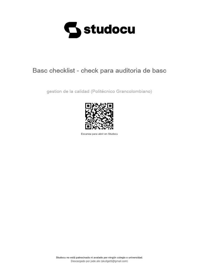 Basc checklist check para auditoria de basc descargar gratis pdf