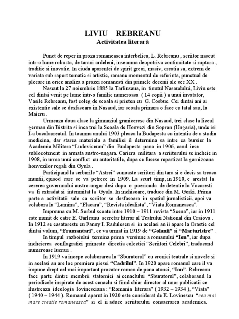 LIVIU REBREANU