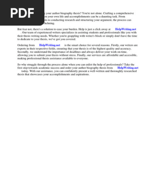 Author Biography Thesis
