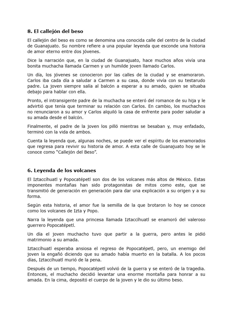 Leyendas Cortas de México | PDF