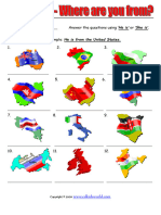 Countries Where Are You From Worksheet