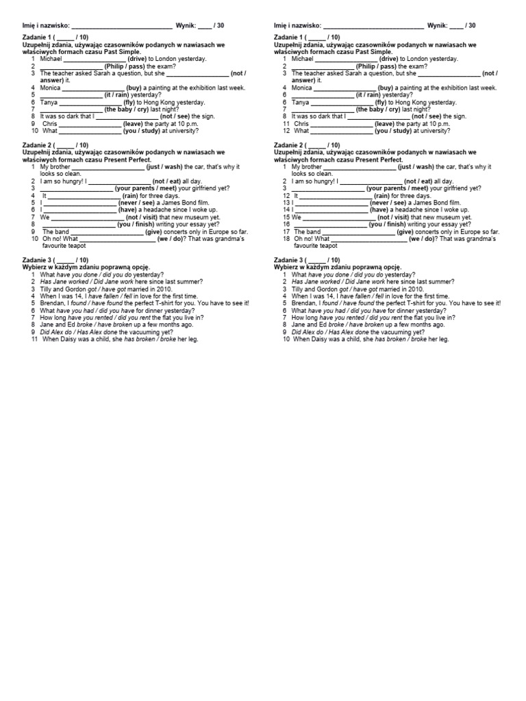 Present Perfect Vs Past Simple | PDF