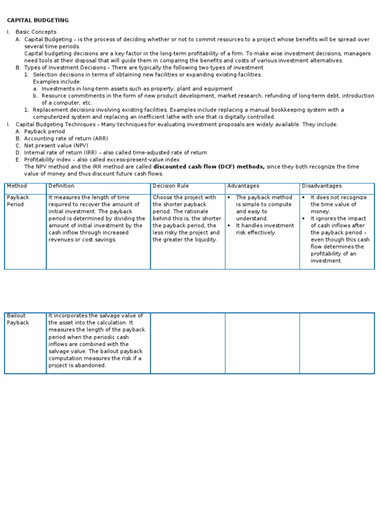 Lecture Capital Budgeting | PDF | Business | Finance & Money Management