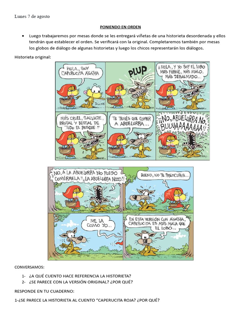 Actividades de Caperucita Roja para Niños | PDF | Estudios de idiomas ...