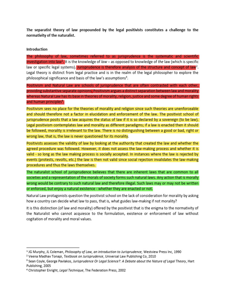 Legal Positivism vs. Natural Law Debate | PDF | Jurisprudence | Positivism