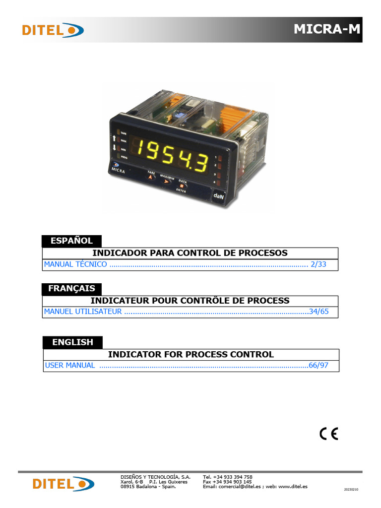 Indicador Digital MICRA-M para Procesos | PDF | Fahrenheit | Par ...