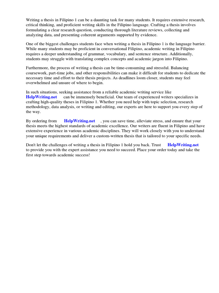 Halimbawa NG Thesis Sa Filipino 1 | PDF | Tagalog Language | Thesis