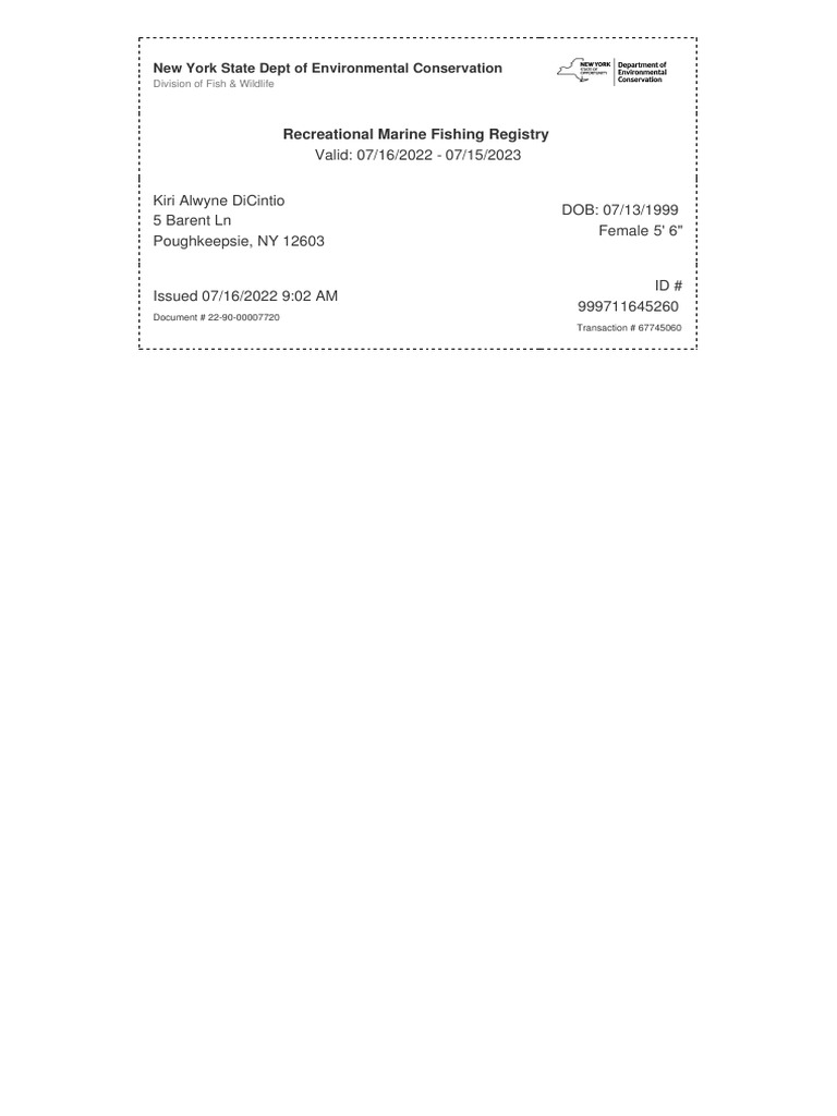 Marine Fishing License 2022 PDF