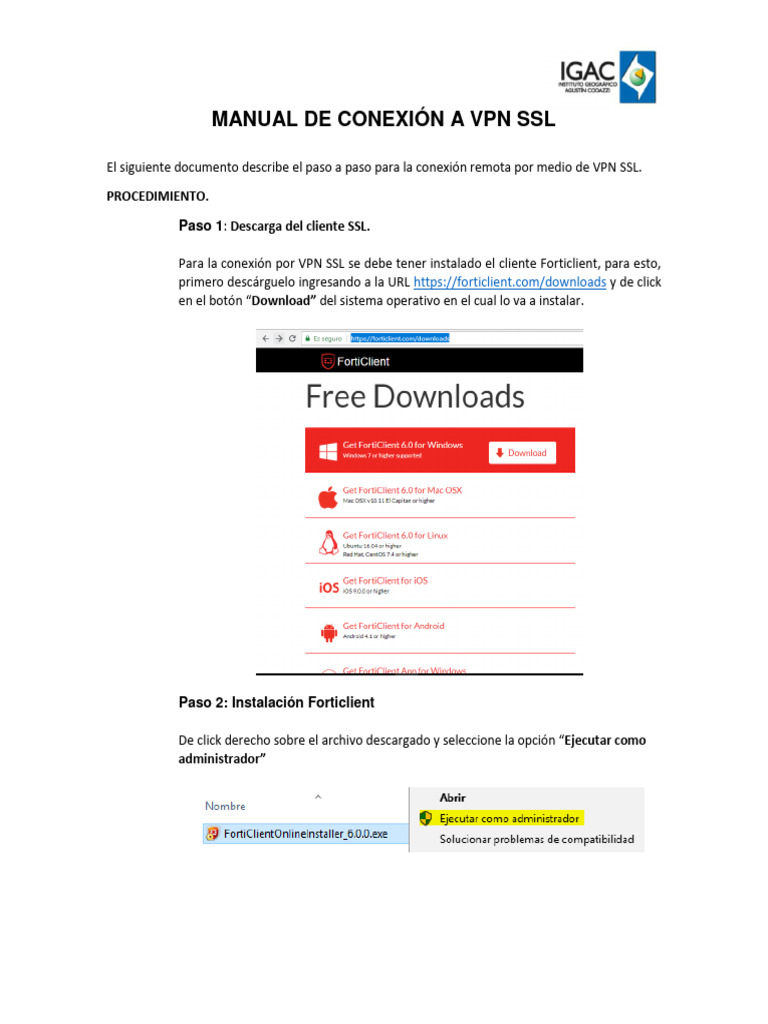 Conexión a VPN SSL con Forticlient | PDF | Transport Layer Security ...