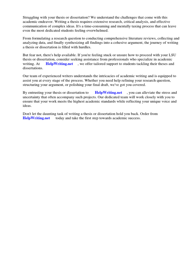 Lsu thesis and dissertation database pdf thesis doctor of philosophy