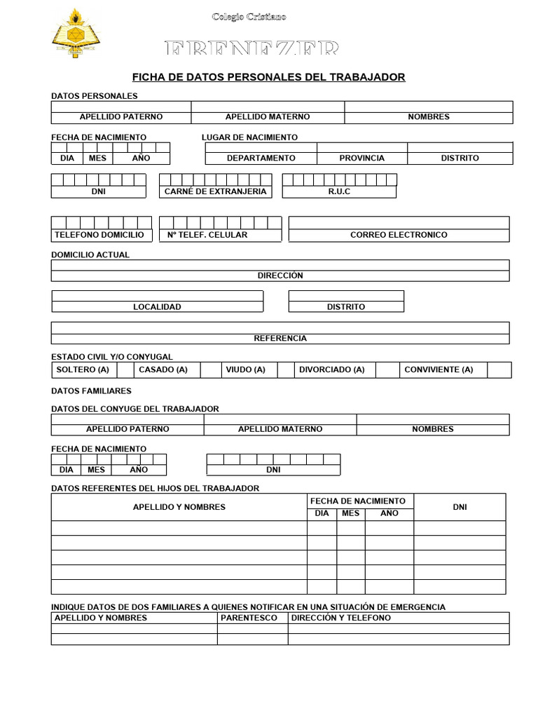 FICHA DE DATOS PERSONAL 2021 | PDF
