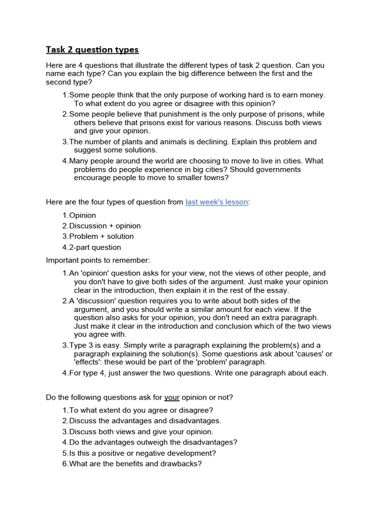 Task 2 Question Types - MP - 2024 | PDF | Essays | Argument