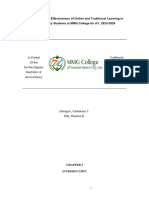 A Comparison of Effectiveness of Online and Traditional Learning in Accountancy Students at MMG College For A.Y. 2023 2024