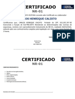 Certificado - Modelo. NR-01