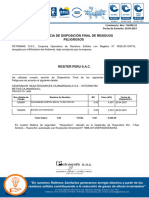 Constancia de Disposición Final de Residuos Peligrosos