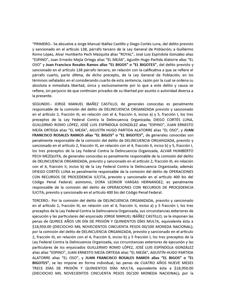 Sentencia | PDF | Multa (pena) | Justicia penal