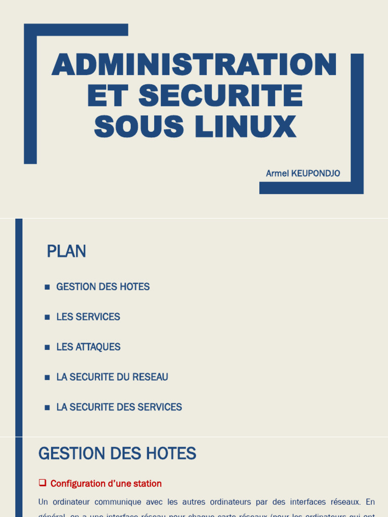 Administration et sécurité Linux : réseau | PDF | Adresse IP | Routage