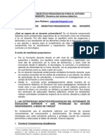 ESTRATEGIAS DIDÁCTICO Pedagógicas en El Docente Universitario