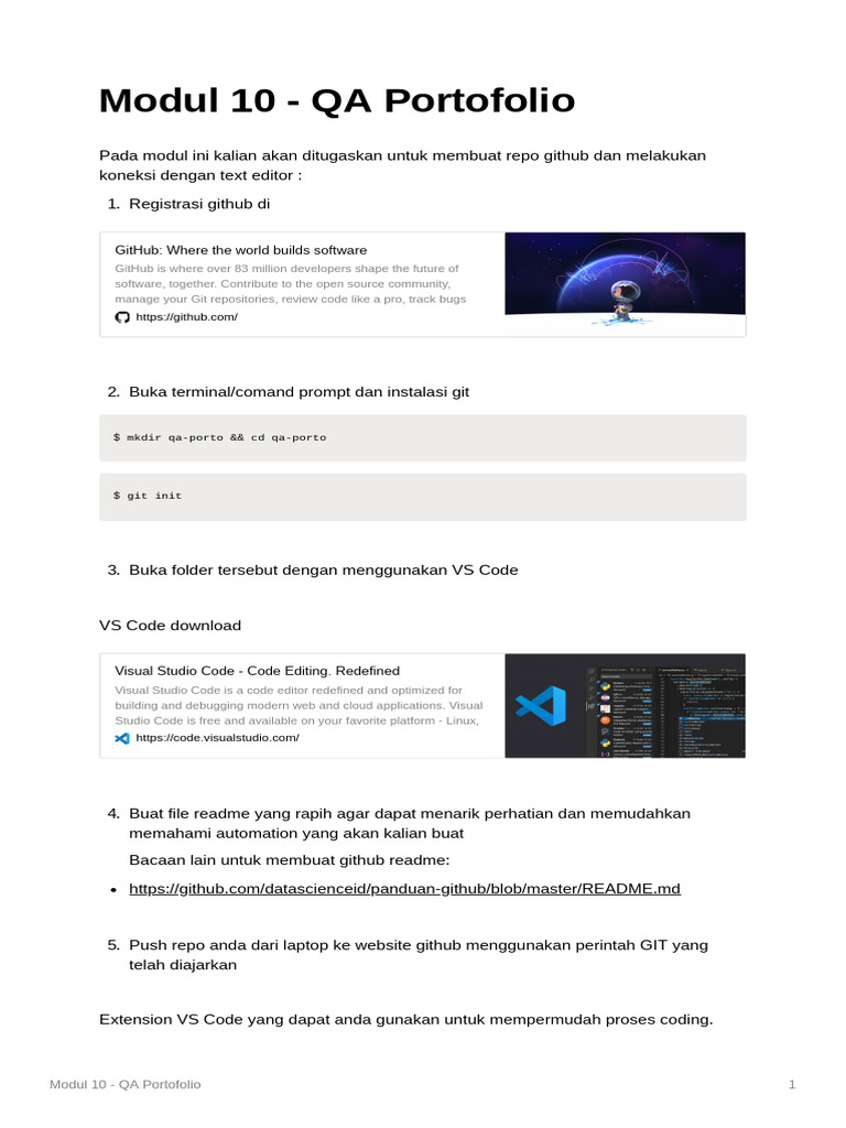 Modul 10: Portofolio QA GitHub | PDF | Komputer