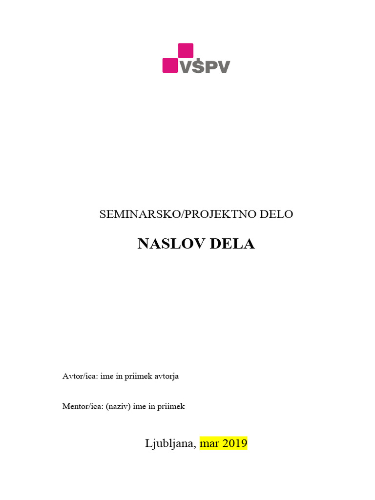 Seminarska Template | PDF