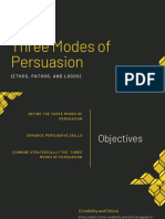 Three Modes of Persuasion: (Ethos, Pathos, and Logos)