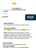Indian English vs. American English Crash Course Training Slides