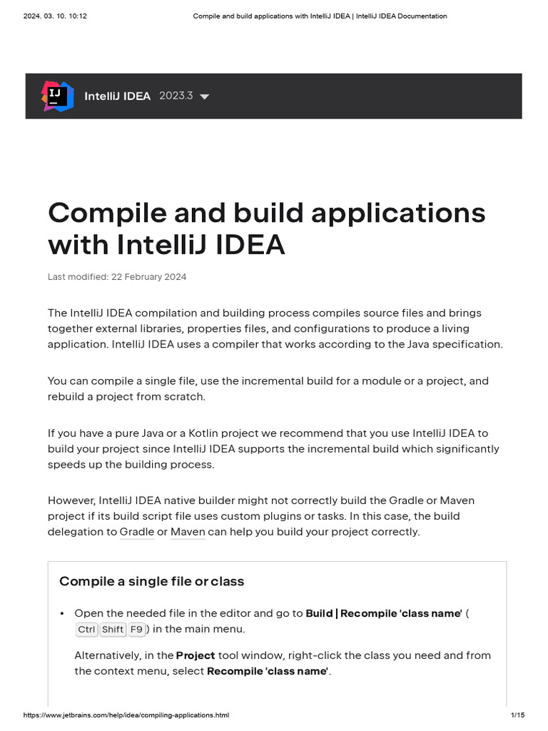 Compile and Build Applications With IntelliJ IDEA - IntelliJ IDEA ...