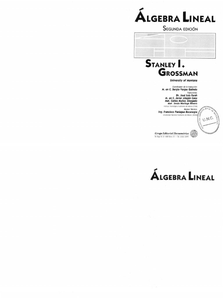 Algebra Lineal Stanley I Grossman 2da Ed | PDF